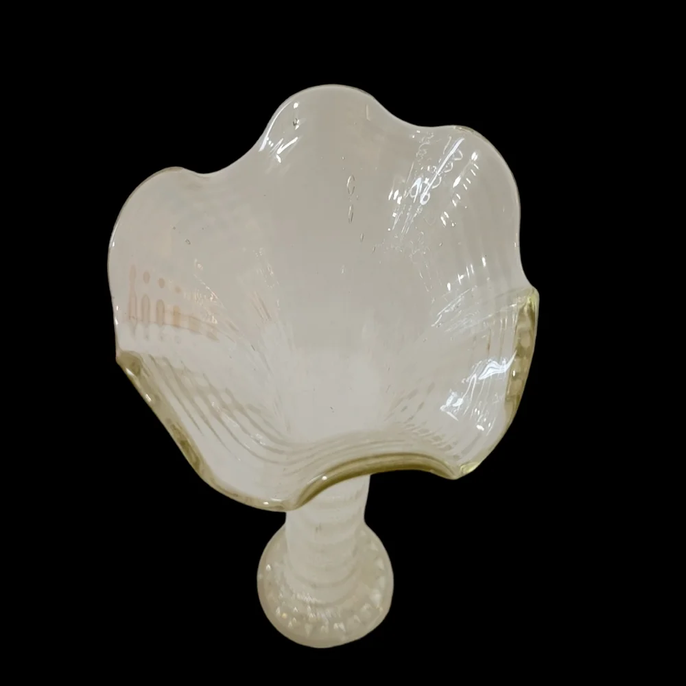Vintage Swung Vase Clear Ribbed Pattern